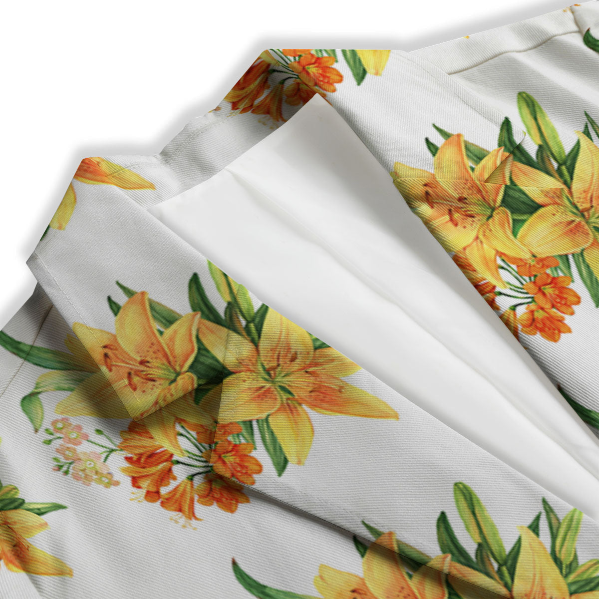 Yellow Lily Watercolor Print Pattern Women's Blazer-grizzshop