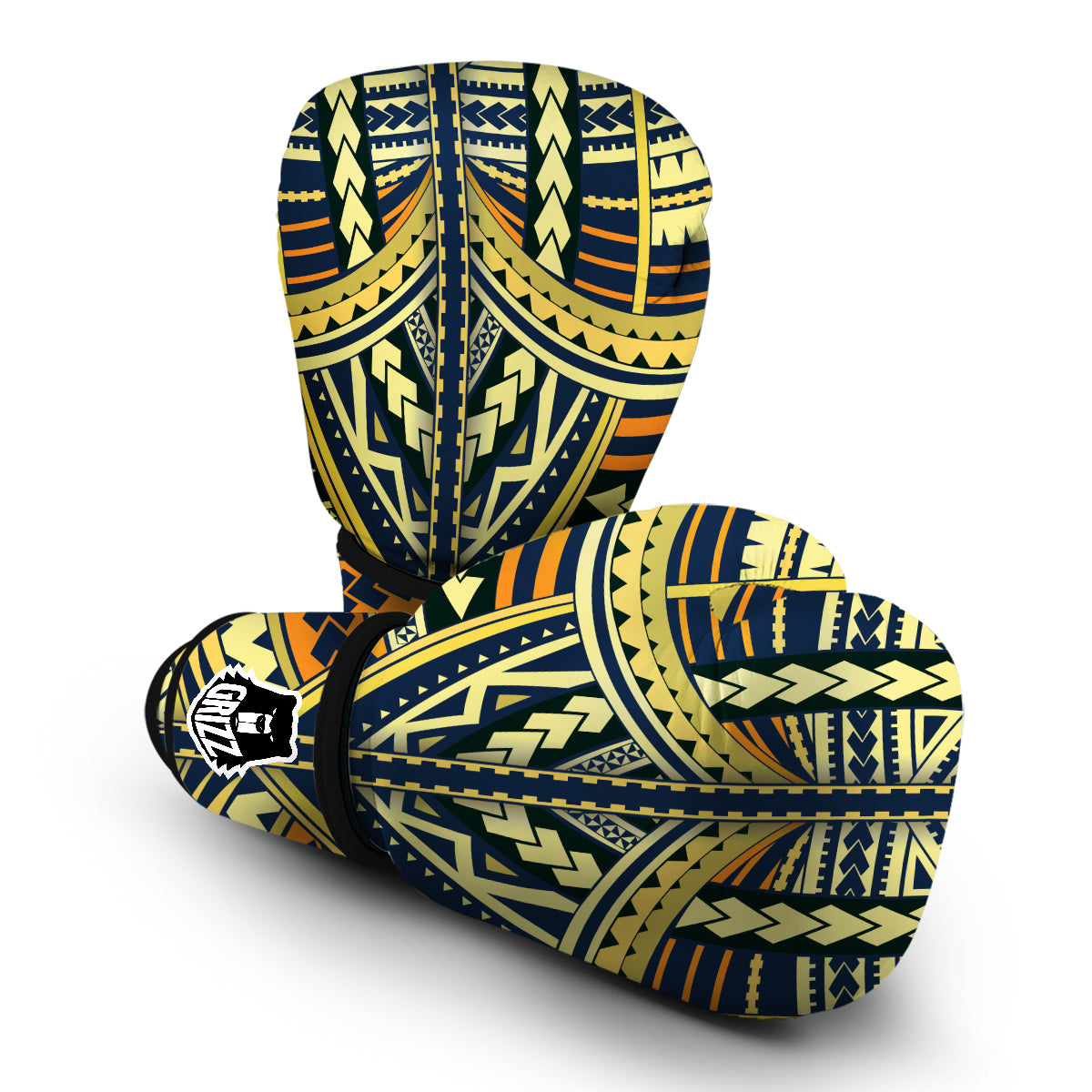 Yellow Maori Tribal Boxing Gloves-grizzshop