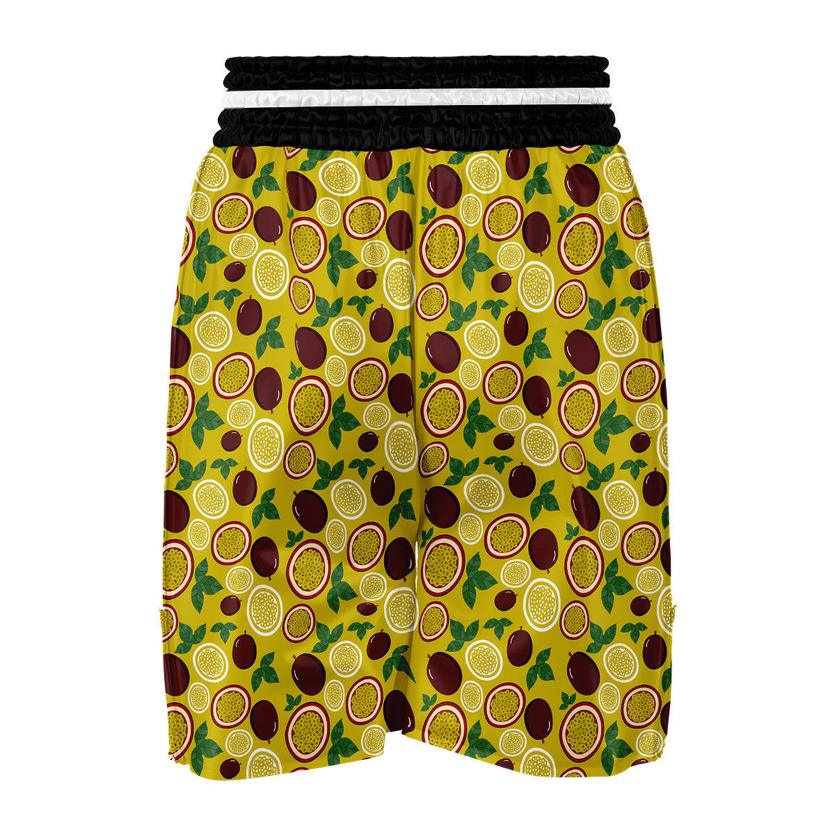Yellow Passion Fruit Print Pattern Boxing Shorts-grizzshop