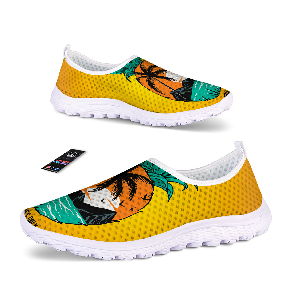 Yellow Pineapple Aloha Tropical Island Print Nurse Shoes-grizzshop