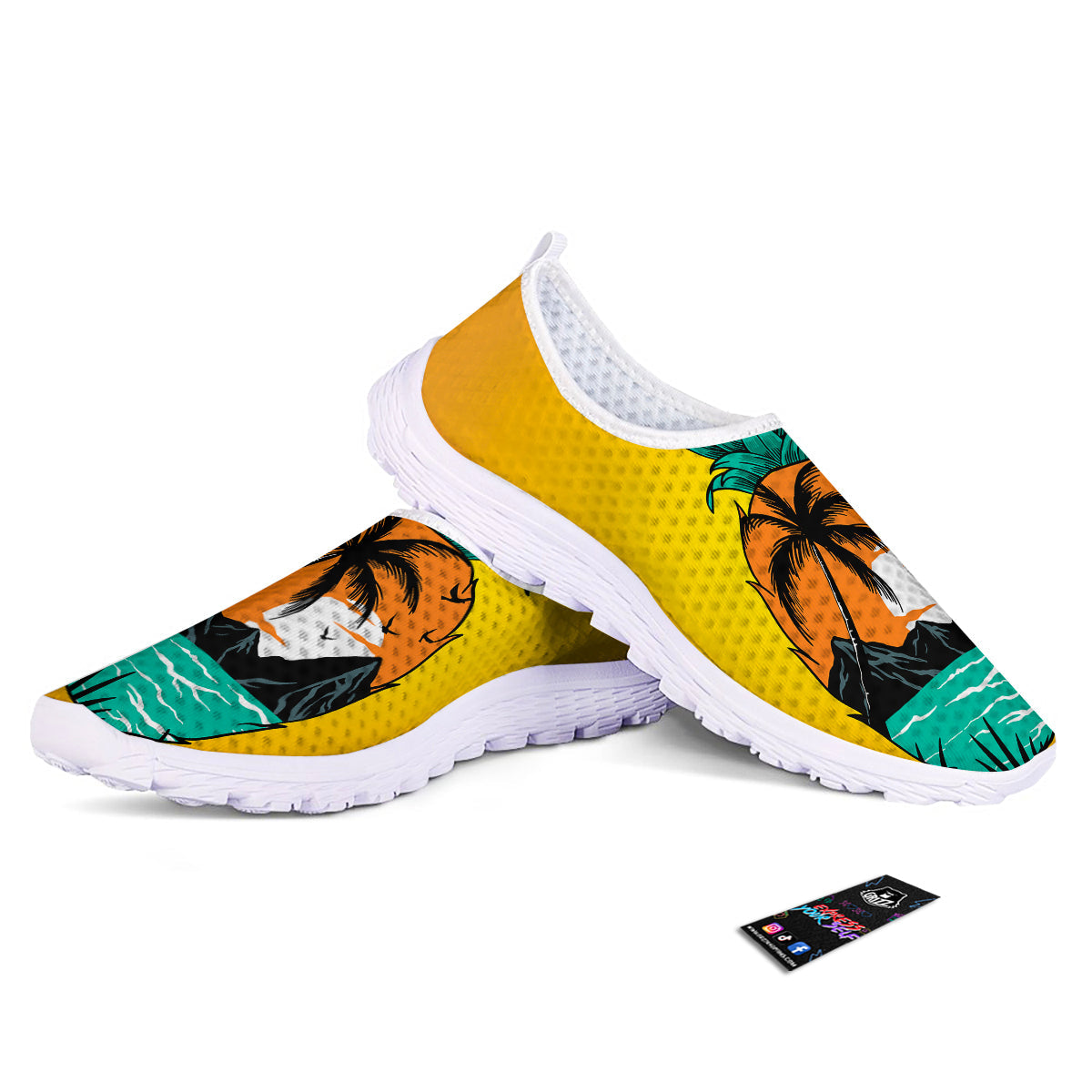 Yellow Pineapple Aloha Tropical Island Print Nurse Shoes-grizzshop