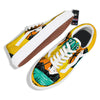 Yellow Pineapple Aloha Tropical Island Print Skate Shoes-grizzshop