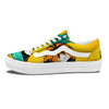 Yellow Pineapple Aloha Tropical Island Print Skate Shoes-grizzshop