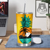 Yellow Pineapple Aloha Tropical Island Print Tumbler-grizzshop