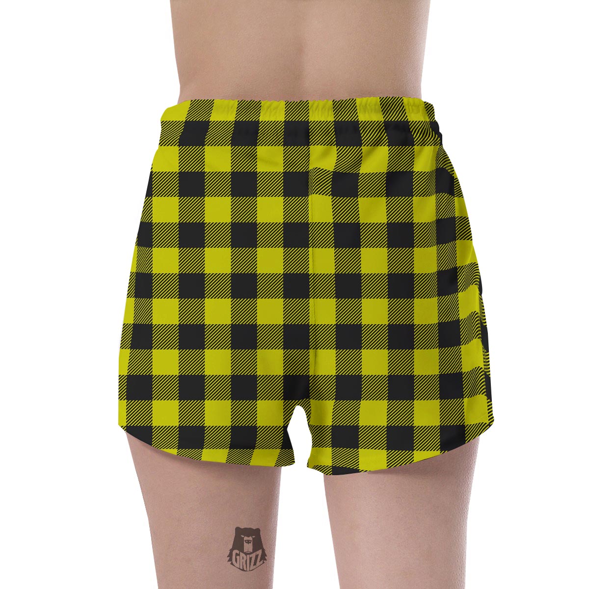 Yellow Plaid Women's Shorts-grizzshop