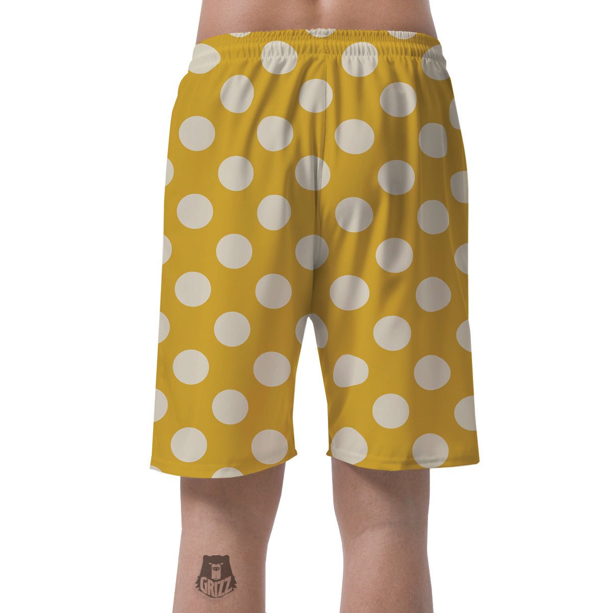 Yellow Polka Dot Men's Shorts-grizzshop