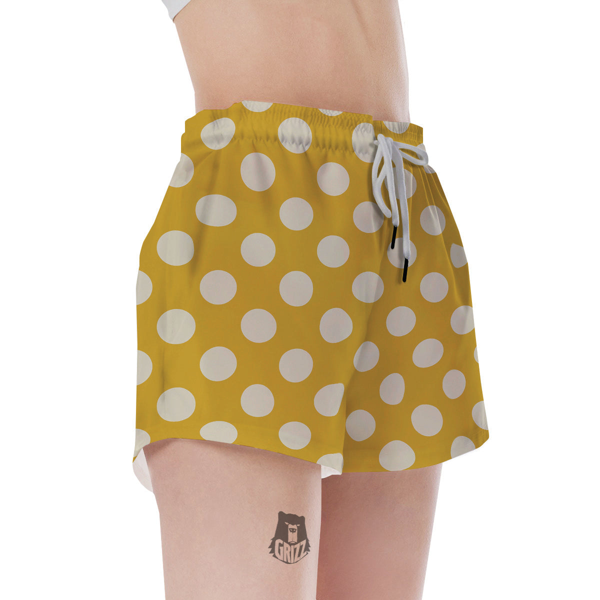 Yellow Polka Dot Women's Shorts-grizzshop