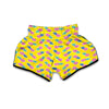 Yellow Purple Pineapple Print Muay Thai Boxing Shorts-grizzshop