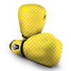 Yellow Quatrefoil Print Pattern Boxing Gloves-grizzshop