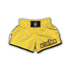 Yellow Quatrefoil Print Pattern Muay Thai Boxing Shorts-grizzshop