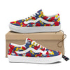 Yellow Red And Blue Camouflage Print Skate Shoes-grizzshop