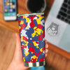 Yellow Red And Blue Camouflage Print Tumbler-grizzshop