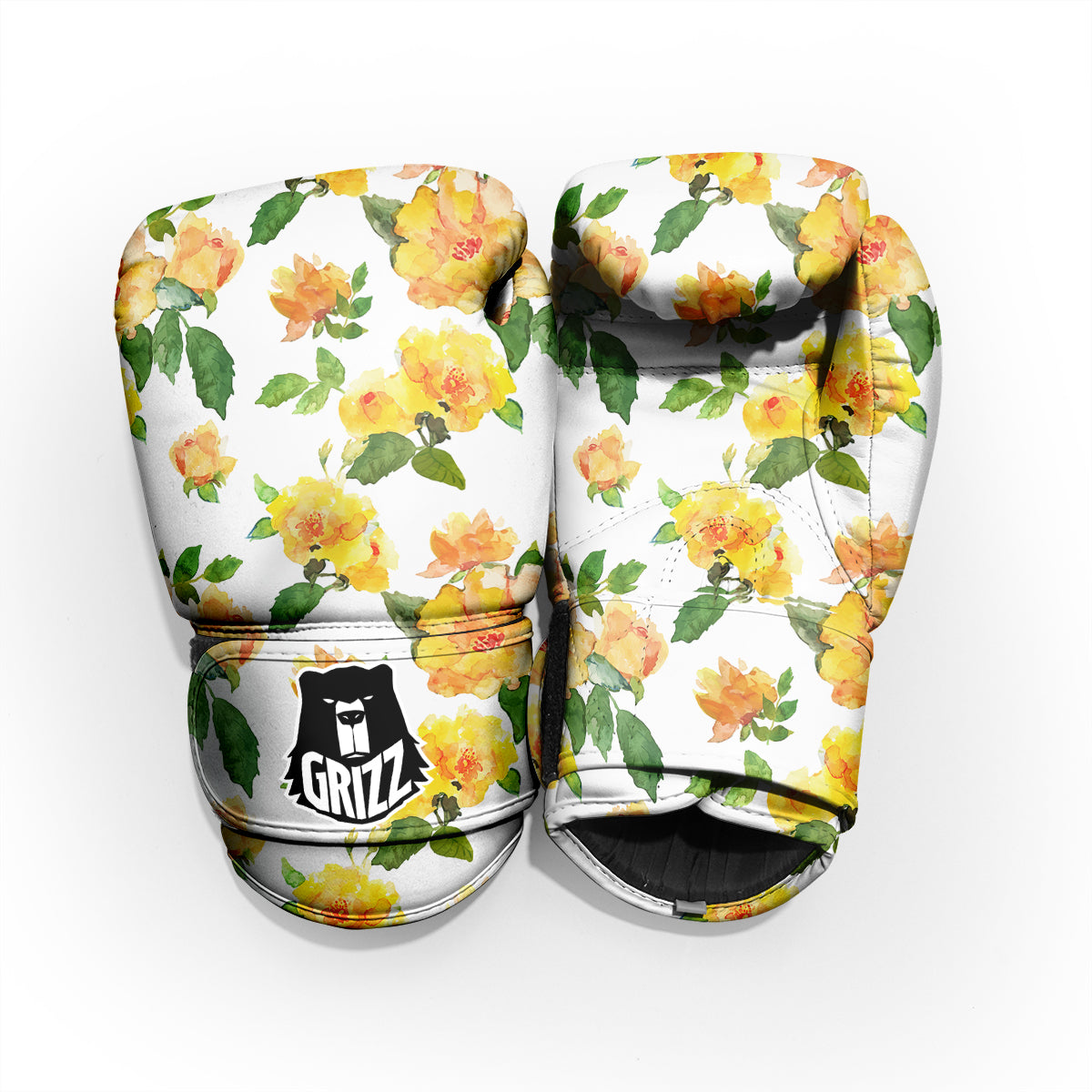 Yellow Rose Watercolor Print Pattern Pro Boxing Glove