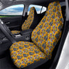 Yellow Skull Old School Tattoo Print Pattern Car Seat Covers-grizzshop