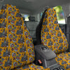 Yellow Skull Old School Tattoo Print Pattern Car Seat Covers-grizzshop