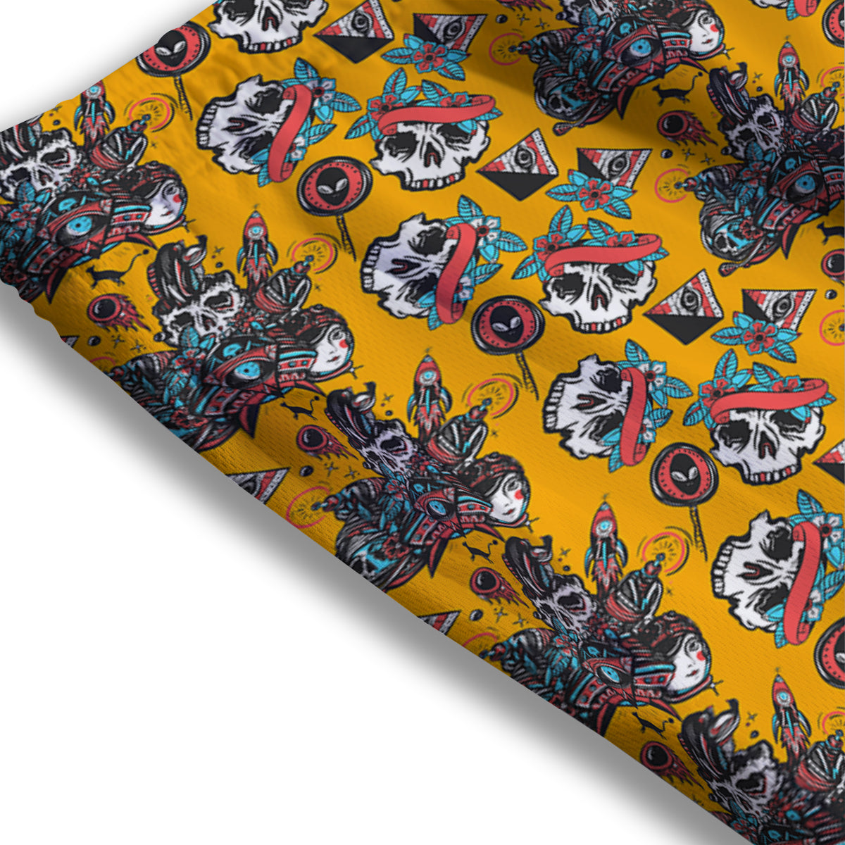 Zodiac Sign Dark Leo Print Mesh Shorts