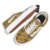 Yellow Skull Old School Tattoo Print Pattern Skate Shoes-grizzshop