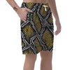 Yellow Snakeskin print Men's Shorts-grizzshop