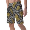 Yellow Snakeskin print Men's Shorts-grizzshop