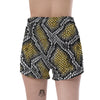 Yellow Snakeskin print Women's Shorts-grizzshop