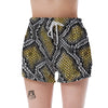 Yellow Snakeskin print Women's Shorts-grizzshop