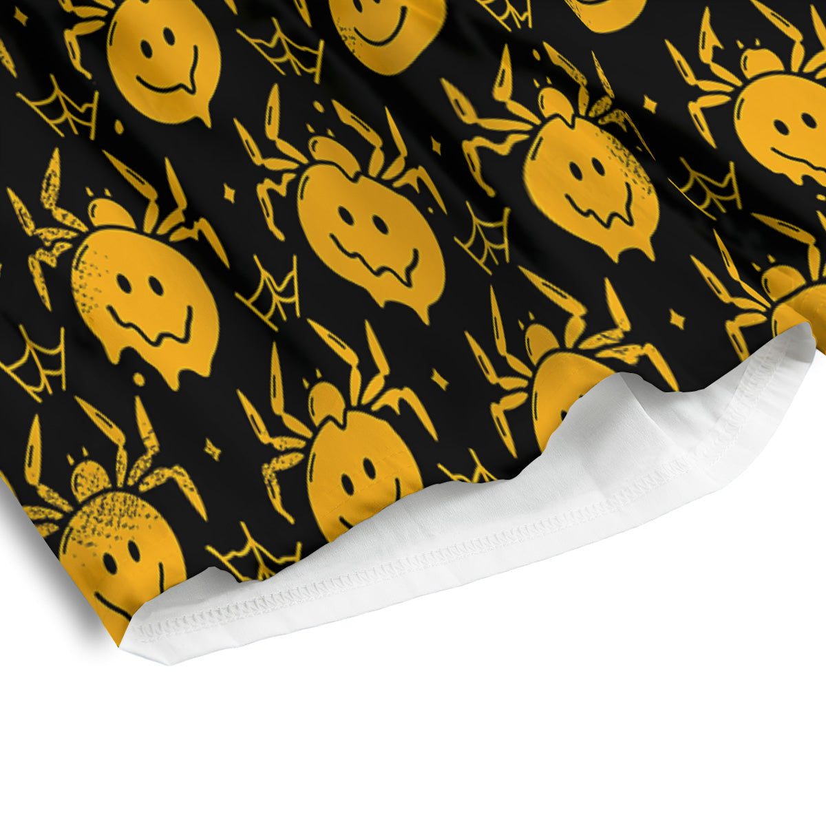 Yellow Spider Psychedelic Melt Print Pattern Men's Athletic Shorts