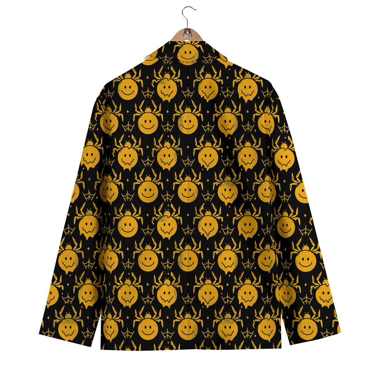 Yellow Spider Psychedelic Melt Print Pattern Men's Blazer-grizzshop