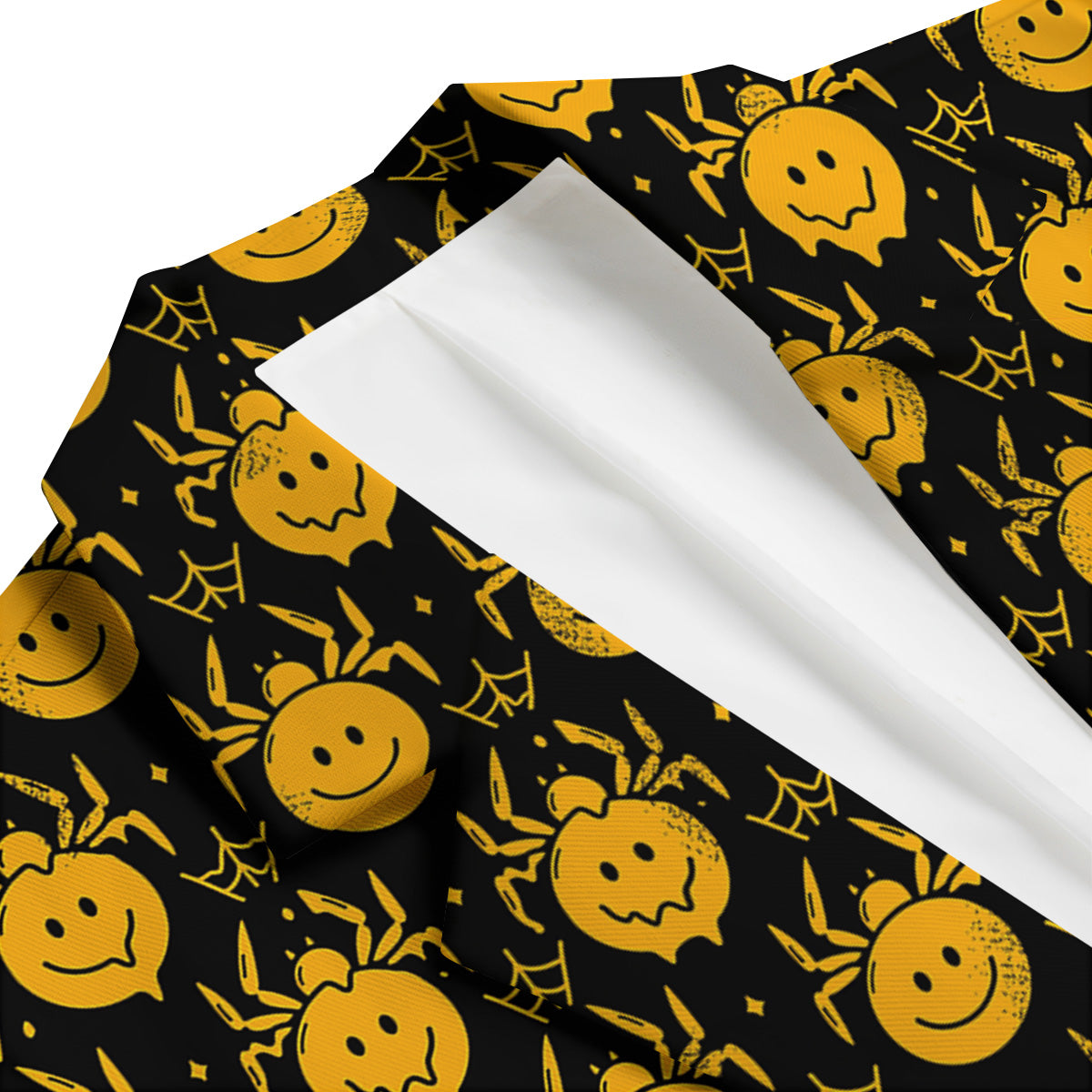 Yellow Spider Psychedelic Melt Print Pattern Men's Blazer-grizzshop