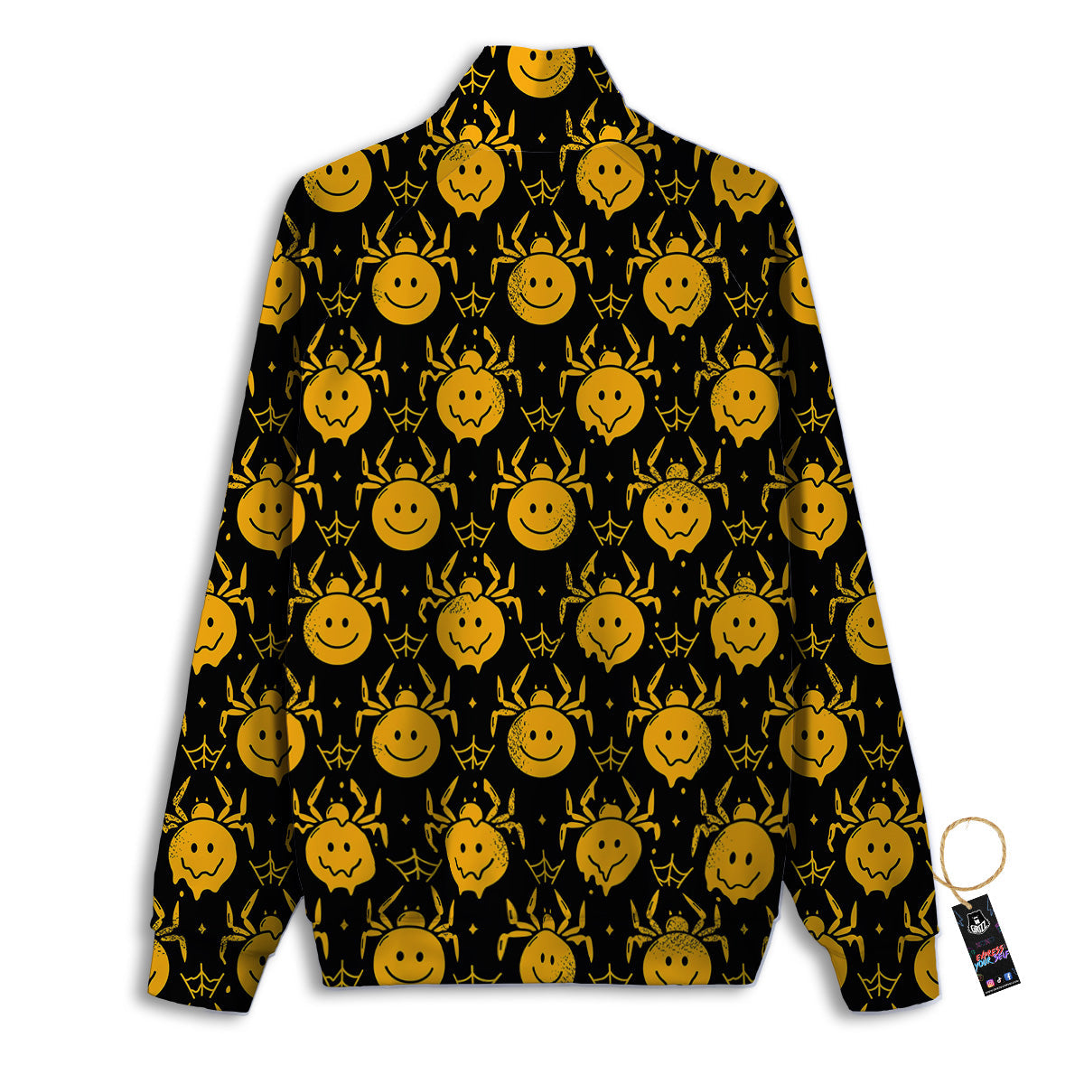 Yellow Spider Psychedelic Melt Print Pattern Track Jacket-grizzshop