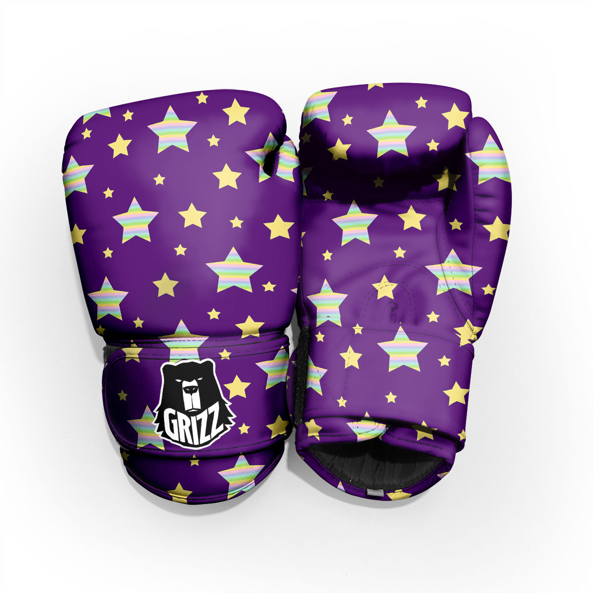 Yellow Stars Purple Print Pattern Pro Boxing Glove