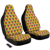 Yellow Striped Pug Dog Print Pattern Car Seat Covers-grizzshop