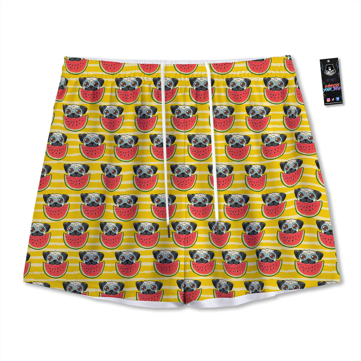 Zodiac Sign Dark Pisces Print Mesh Shorts