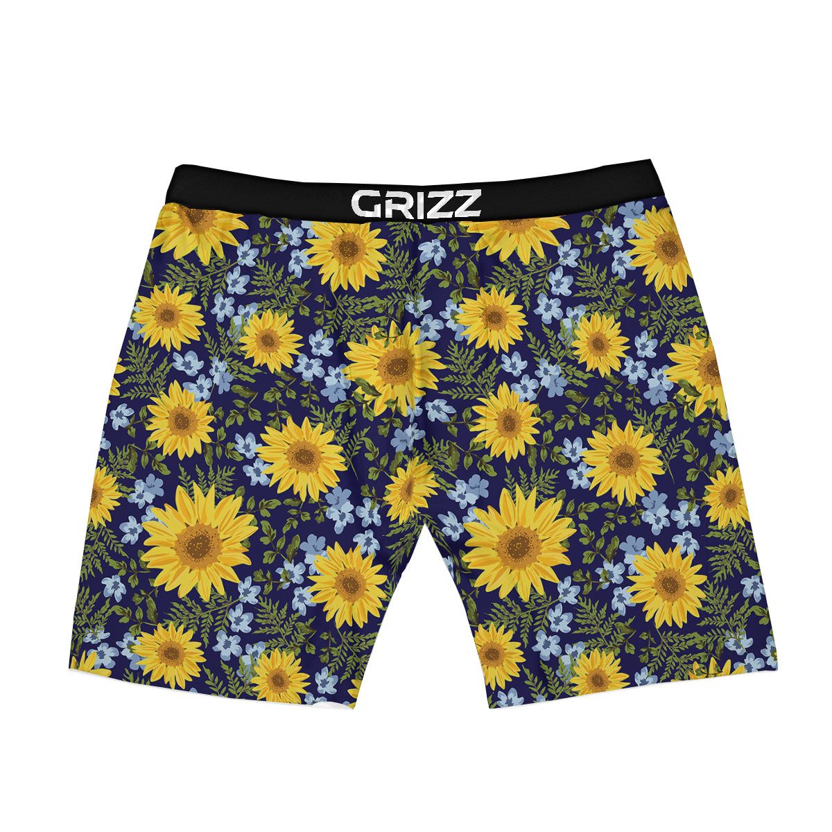 Yellow Sunflower Floral Print Boxer Briefs-grizzshop