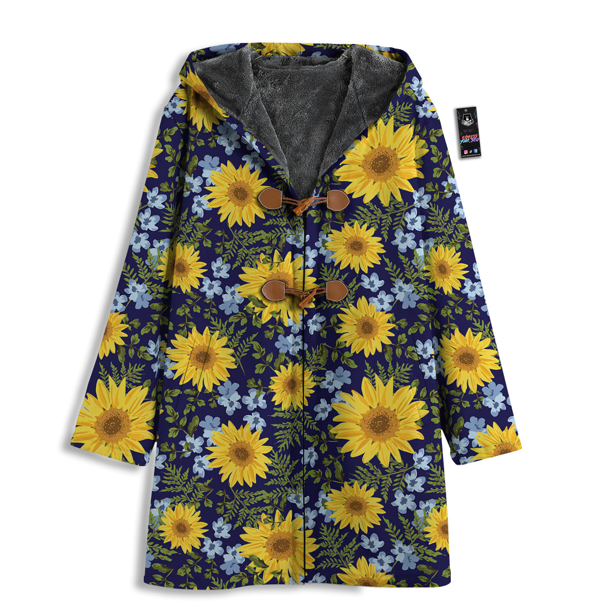 Yellow Sunflower Floral Print Men's Windbreaker Jacket-grizzshop