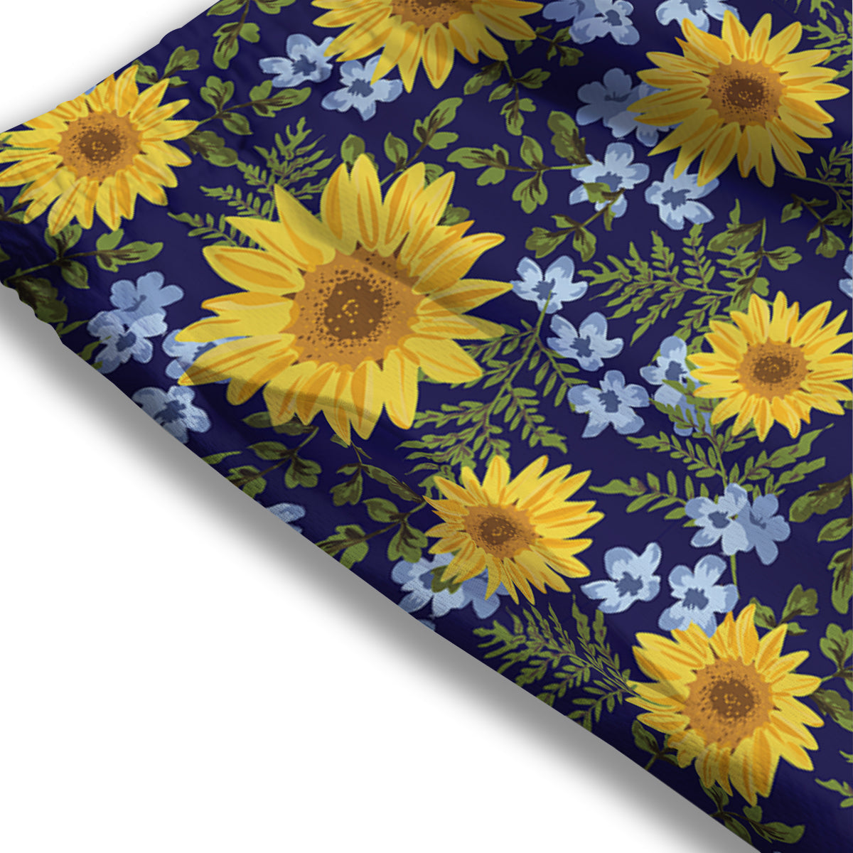 Yellow Sunflower Floral Print  Mesh Shorts