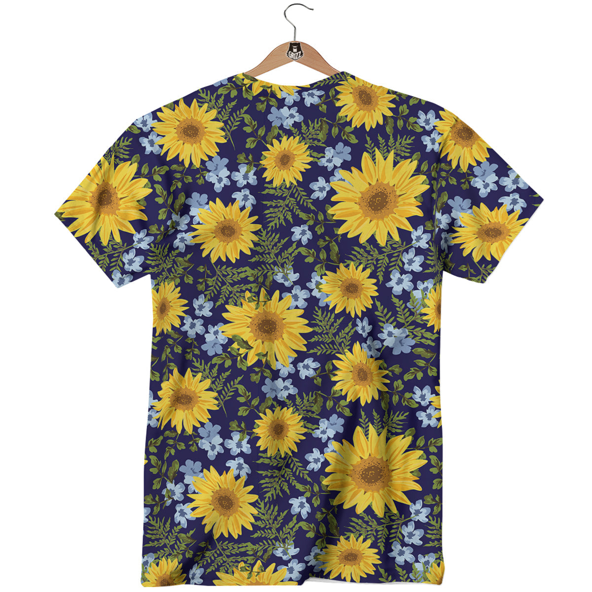 Yellow Sunflower Floral Print T-Shirt-grizzshop