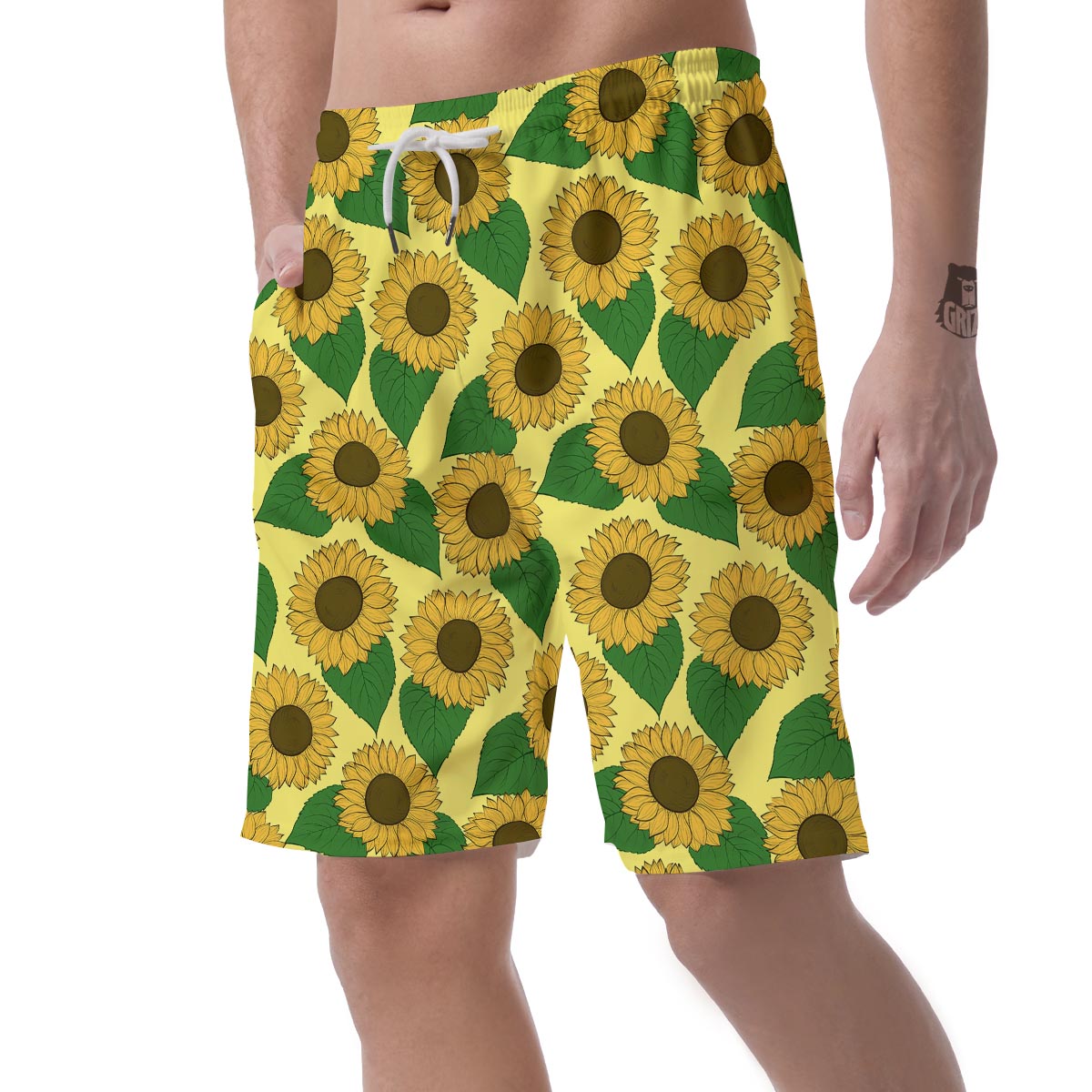 Yellow Sunflower Men's Shorts-grizzshop
