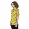 Yellow Sunflower Print Women's Golf Shirts-grizzshop