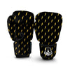 Yellow Thunder Black Print Pattern Boxing Gloves-grizzshop