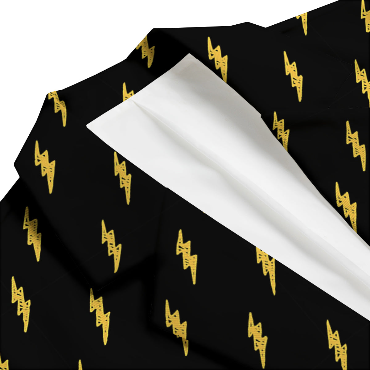 Yellow Thunder Black Print Pattern Men's Blazer-grizzshop