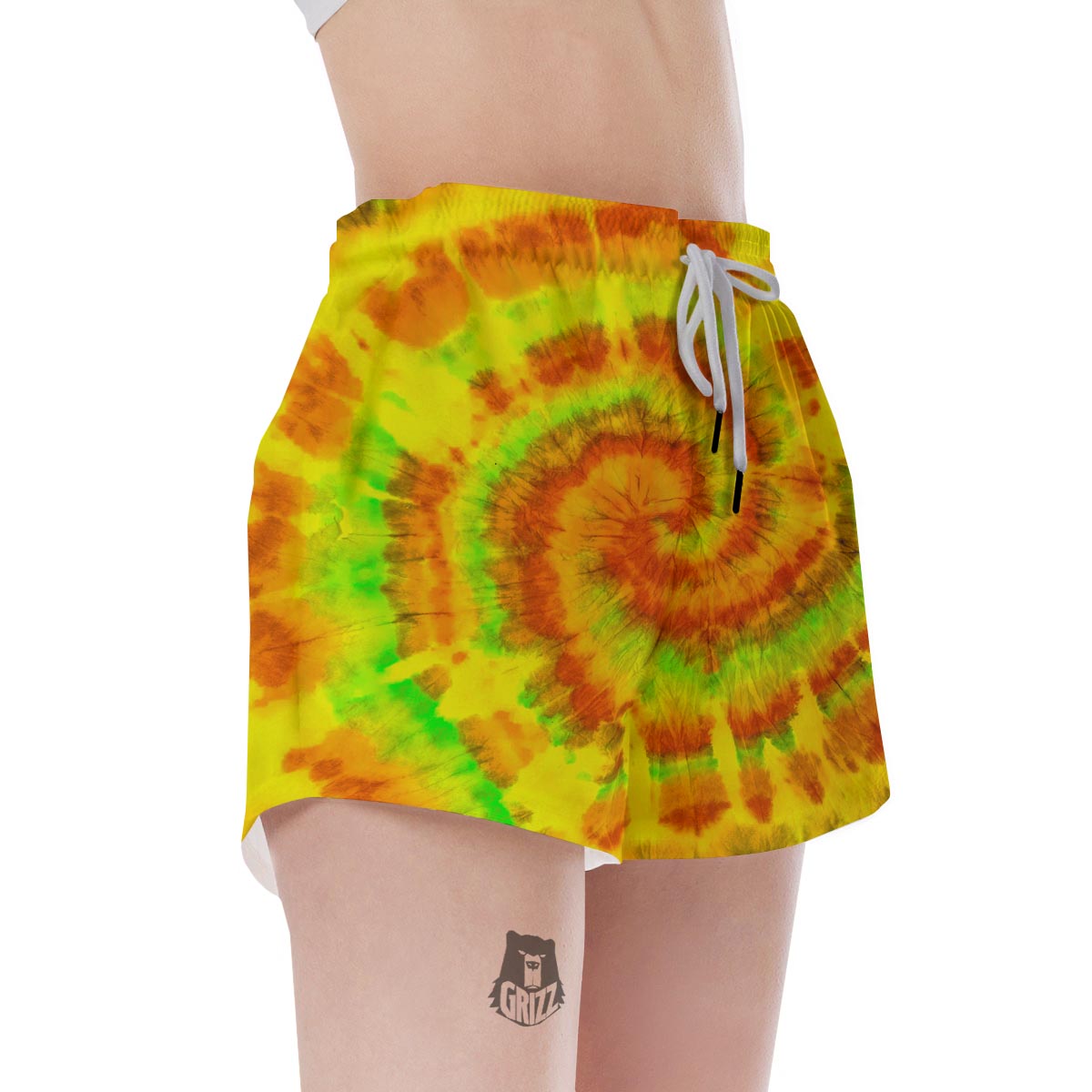 Yellow Tie Dye Women's Shorts-grizzshop