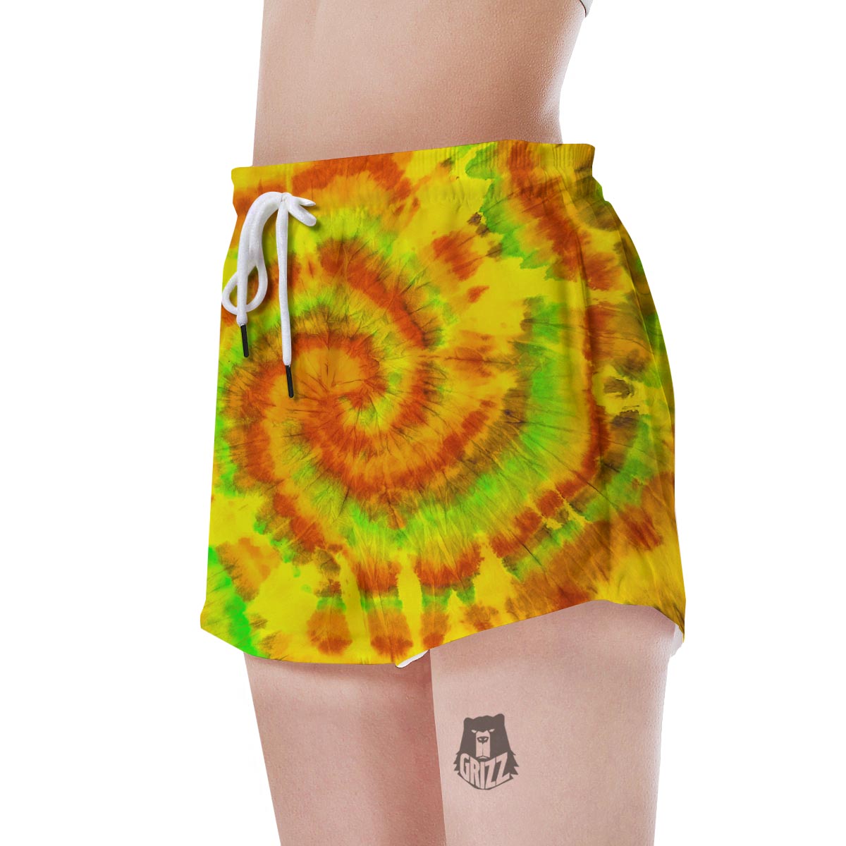Yellow Tie Dye Women's Shorts-grizzshop