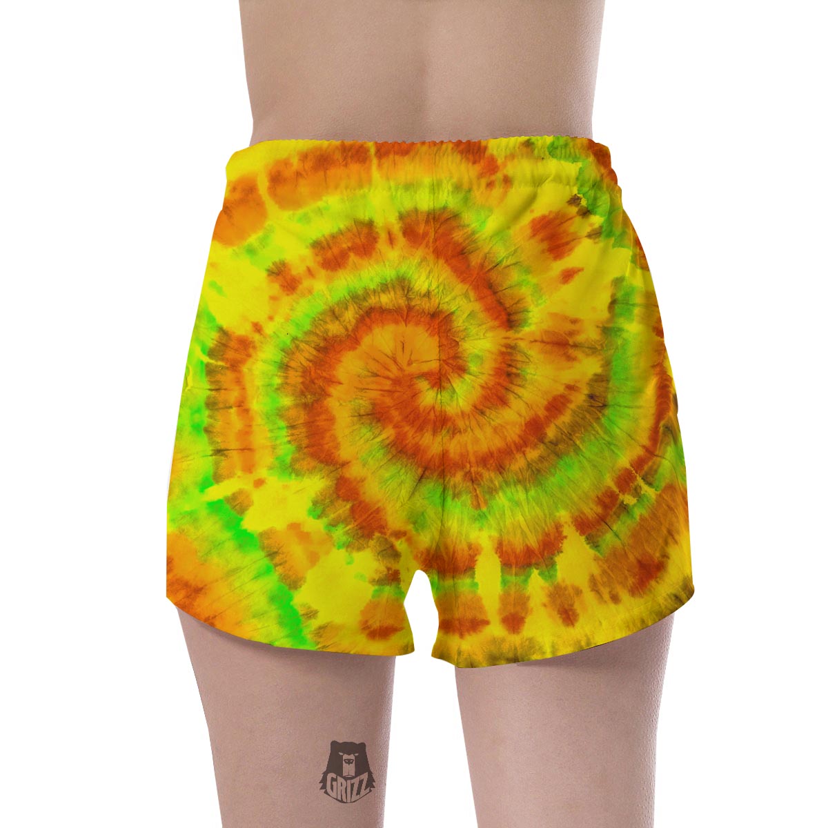 Yellow Tie Dye Women's Shorts-grizzshop