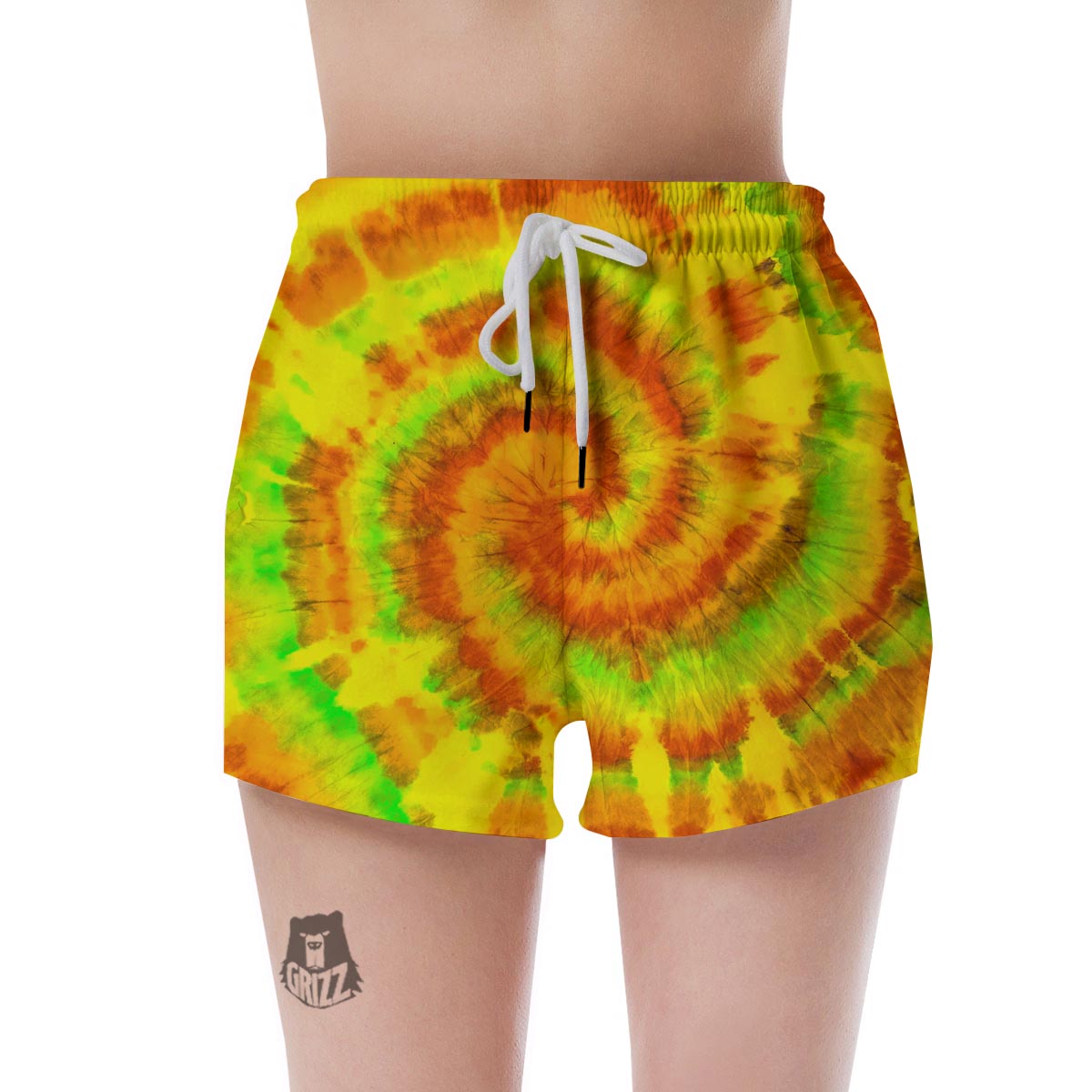 Yellow Tie Dye Women's Shorts-grizzshop