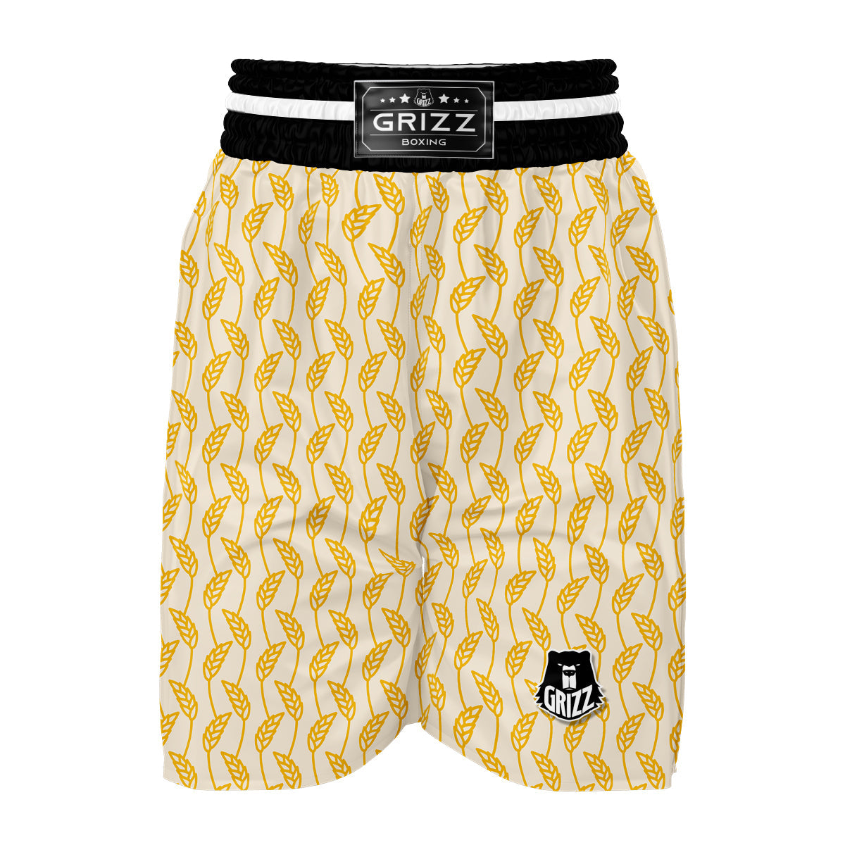 Yellow Wheat Print Pattern Boxing Shorts-grizzshop