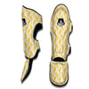 Yellow Wheat Print Pattern Muay Thai Shin Guards-grizzshop