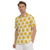 Yellow White Polka Dot Men's Golf Shirts-grizzshop