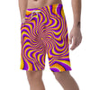 Yellow and purple spin illusion. Men's Shorts-grizzshop