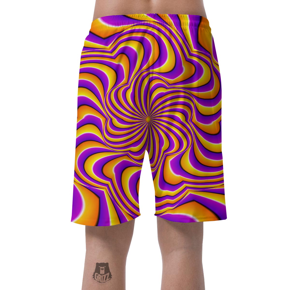 Yellow and purple spin illusion. Men's Shorts-grizzshop