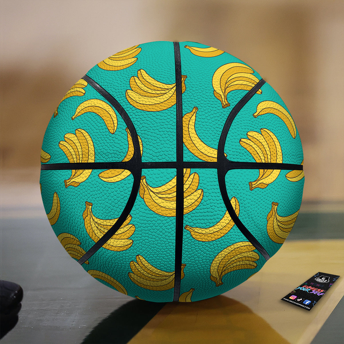Yellow Banana Print Pattern  Basketball